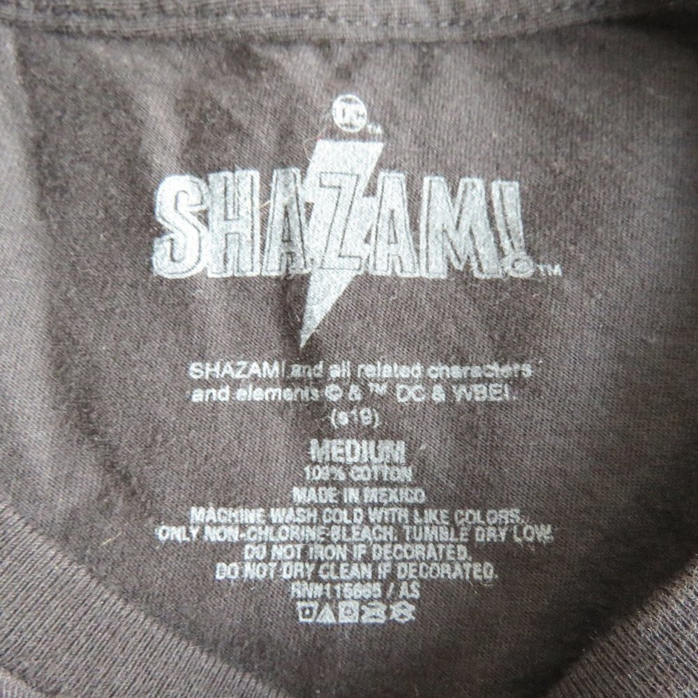 DC COMICS 100% Cotton Shazam! Black Poster T-Shirt - Size M NWOT - Picture 8 of 8